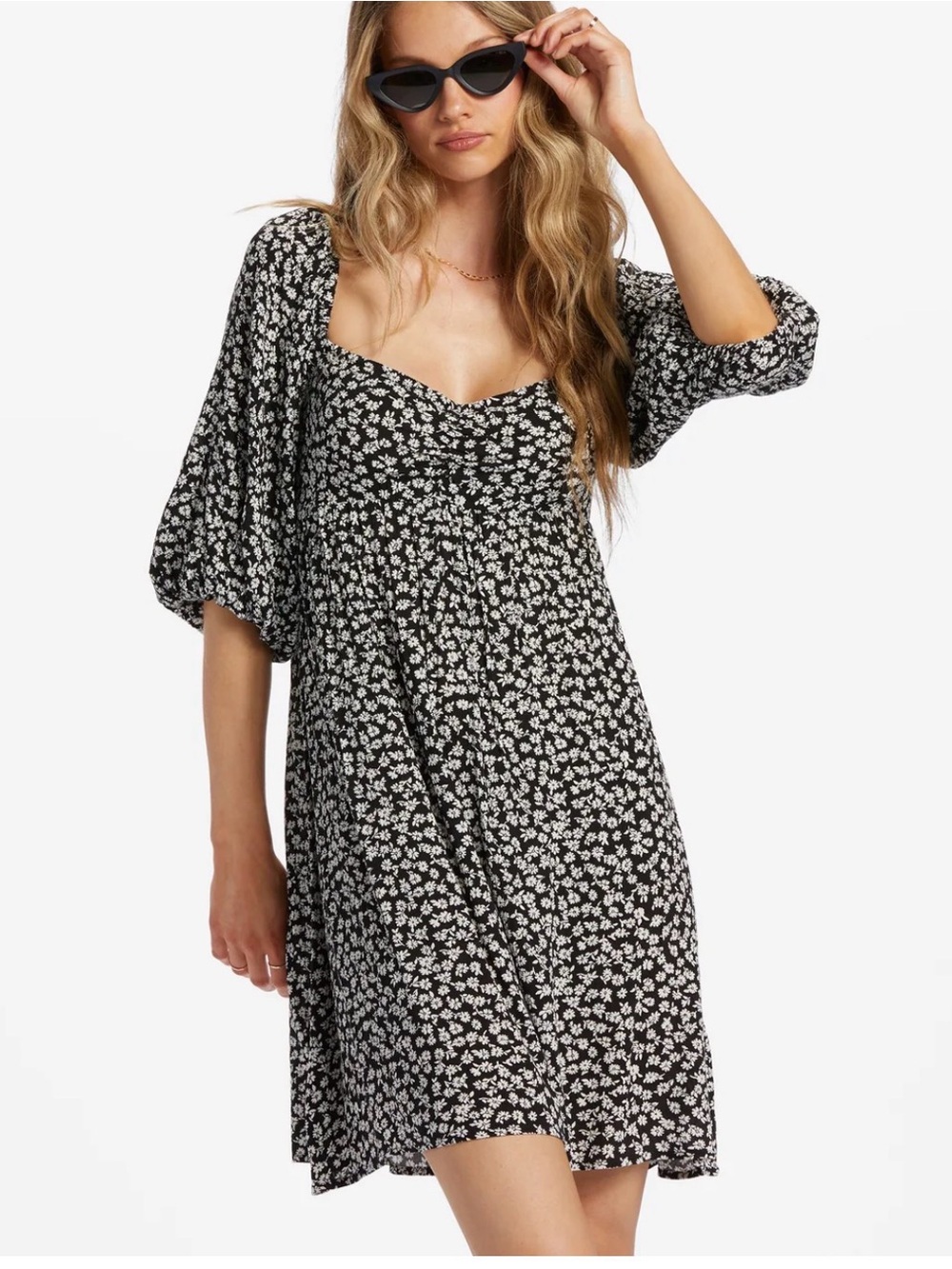 NWT LARGE BILLABONG swept away again MINI dress in Black Pebble
